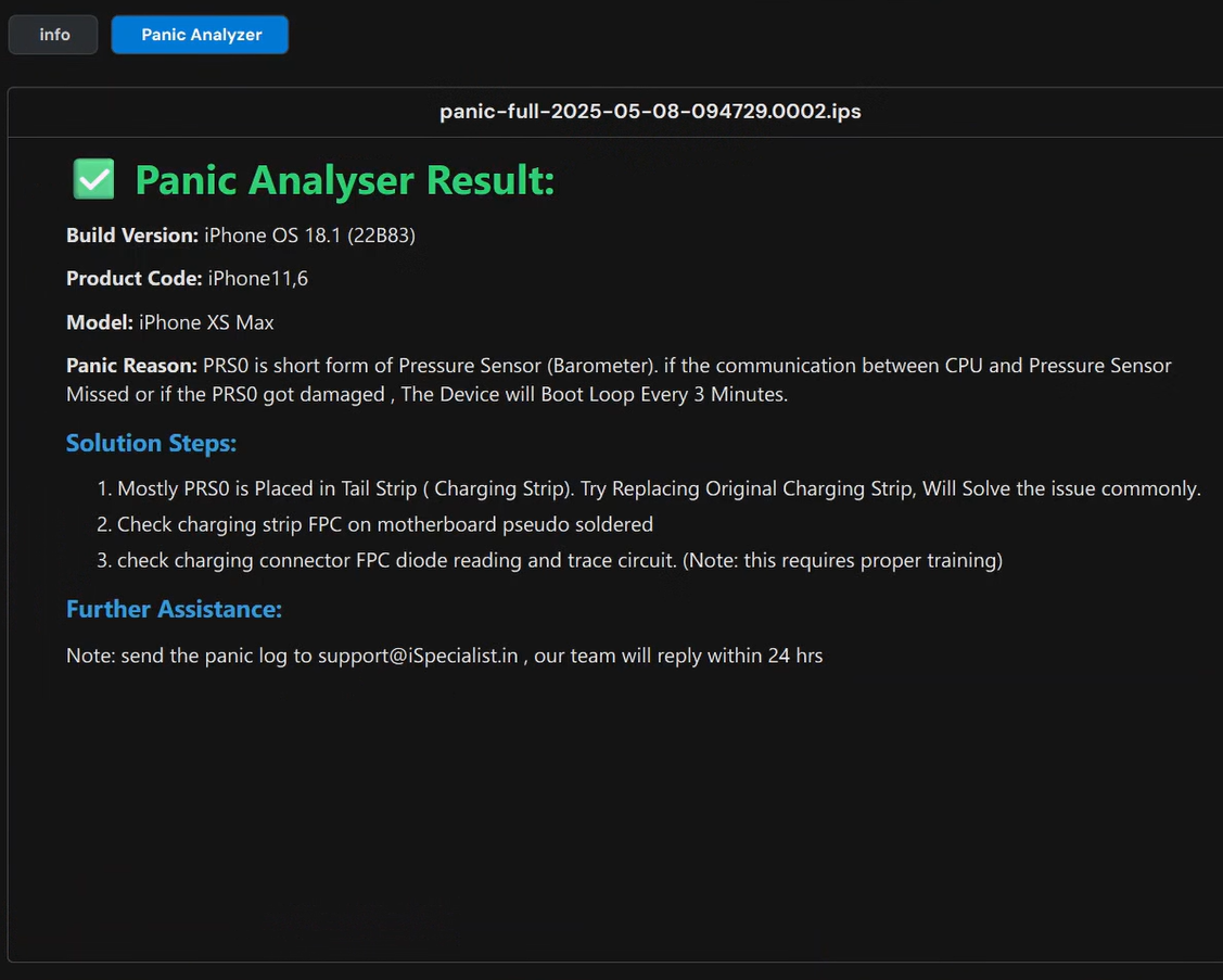 Panic Log Analyzer placeholder preview